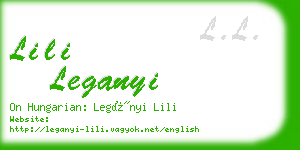 lili leganyi business card